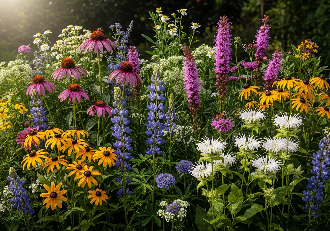 Native perennial flowering plants collection